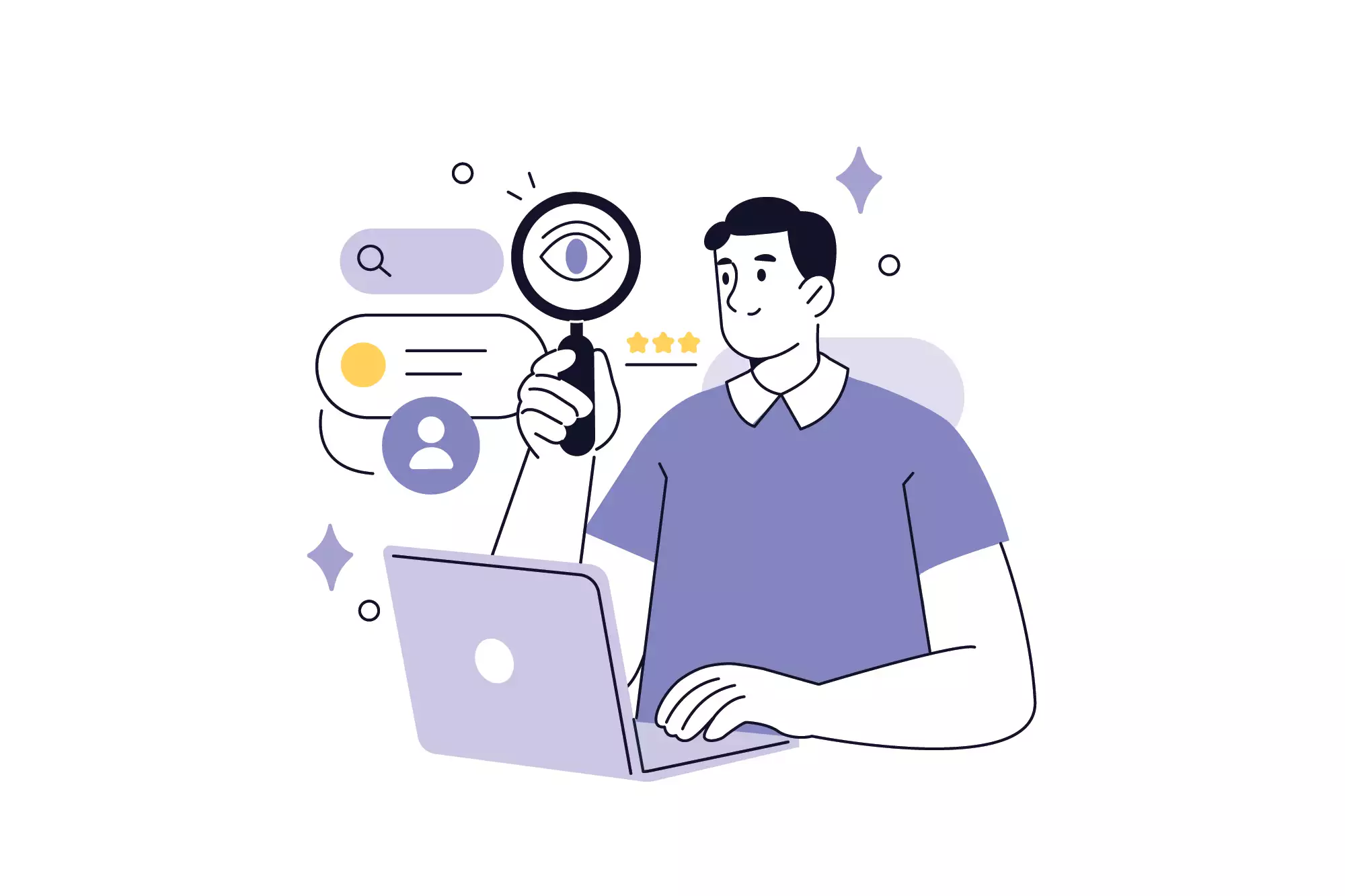 Man using skip tracing to find individuals
